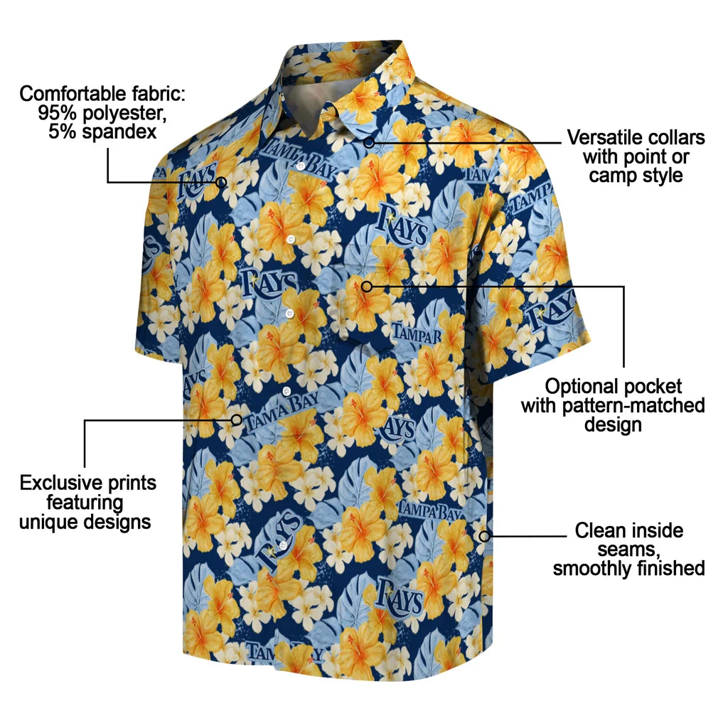 Tampa Bay Rays Hawaiian Shirt - Hibiscus Tropics | Moonbestprint