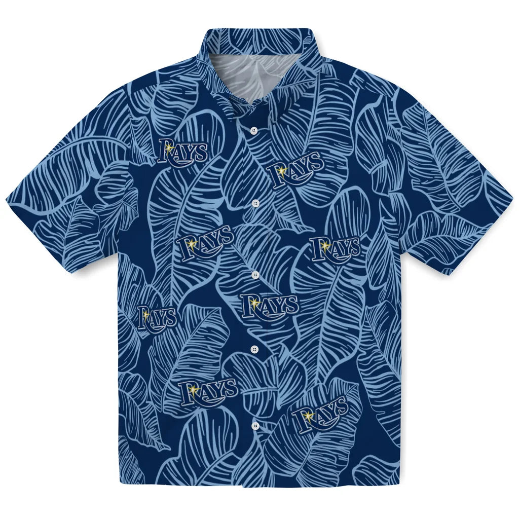 Tampa Bay Rays Hawaiian Shirt - Leaf Outline | Moonbestprint