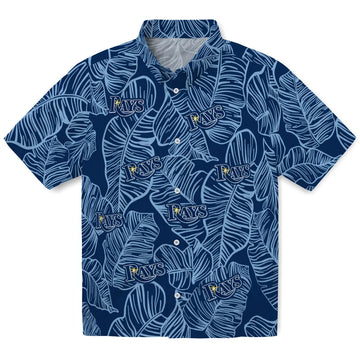 Tampa Bay Rays Hawaiian Shirt - Leaf Outline | Moonbestprint