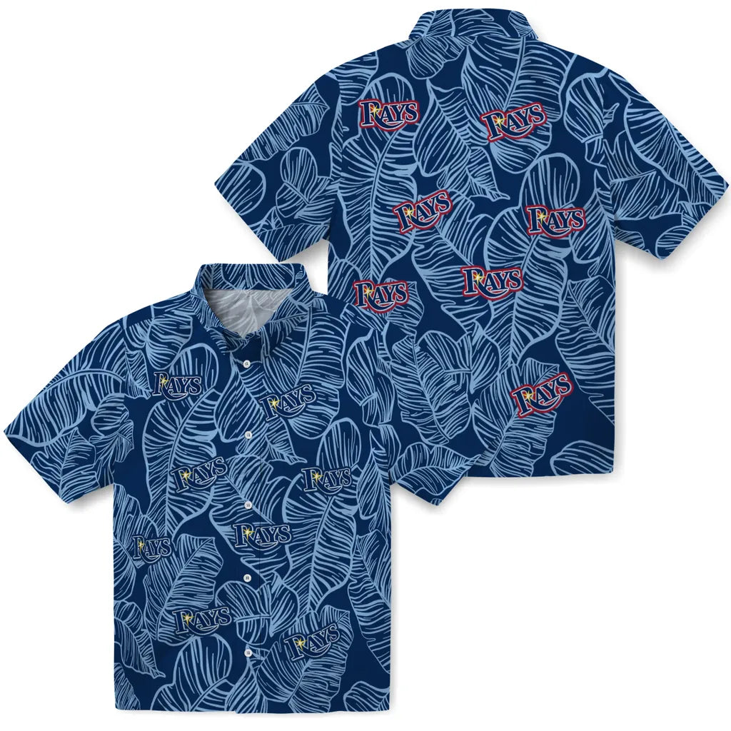 Tampa Bay Rays Hawaiian Shirt - Leaf Outline | Moonbestprint