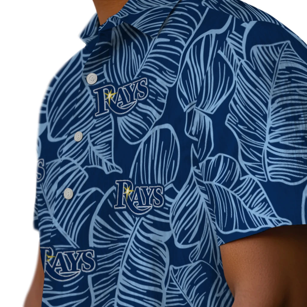 Tampa Bay Rays Hawaiian Shirt - Leaf Outline | Moonbestprint