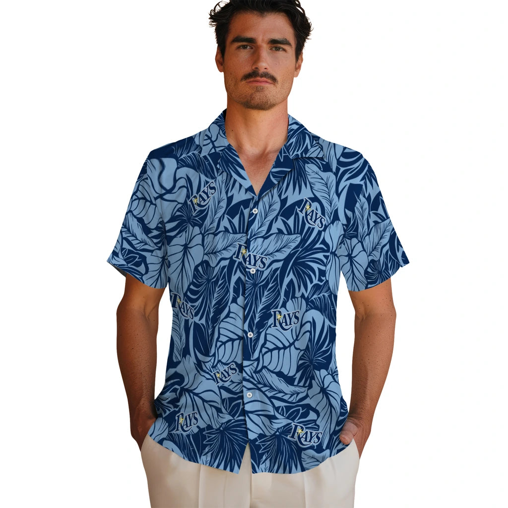 Tampa Bay Rays Hawaiian Shirt - Monstera Layer | Moonbestprint