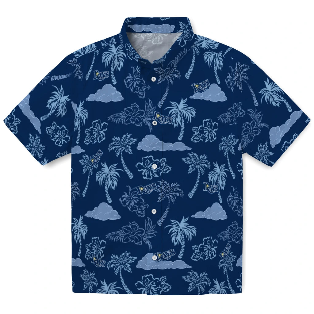 Tampa Bay Rays Hawaiian Shirt - Palm And Clouds | Moonbestprint