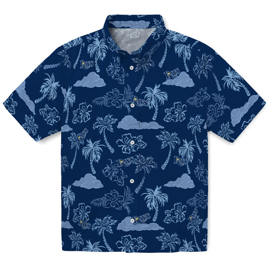 Tampa Bay Rays Hawaiian Shirt - Palm And Clouds | Moonbestprint