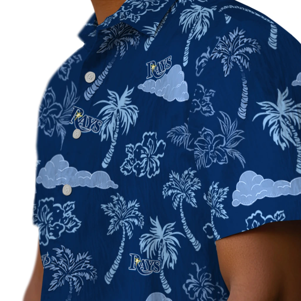 Tampa Bay Rays Hawaiian Shirt - Palm And Clouds | Moonbestprint