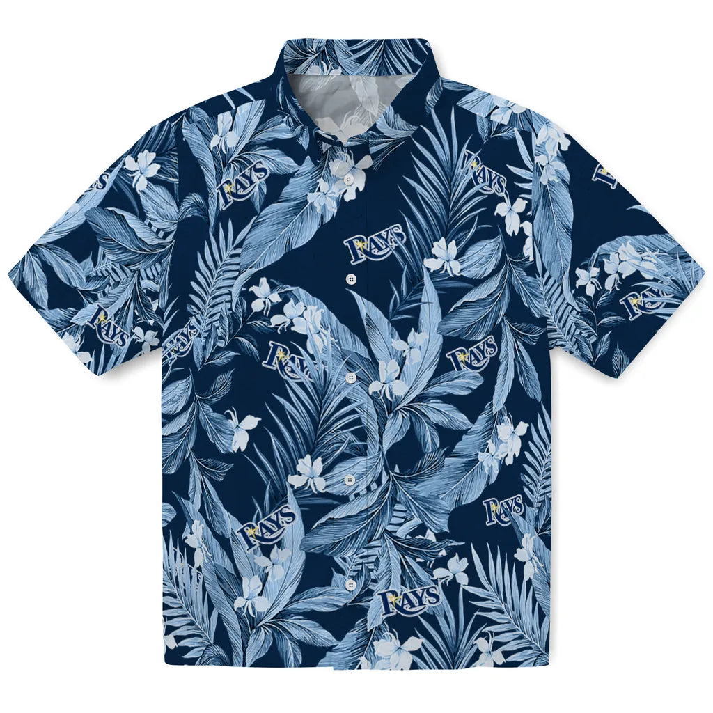 Tampa Bay Rays Hawaiian Shirt - Palm Leaves | Moonbestprint