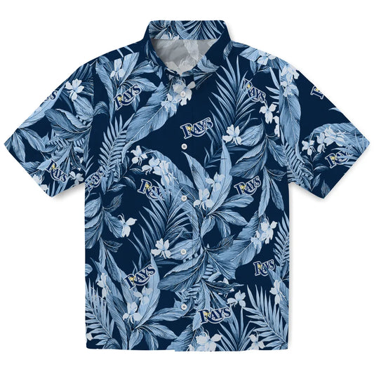 Tampa Bay Rays Hawaiian Shirt - Palm Leaves | Moonbestprint