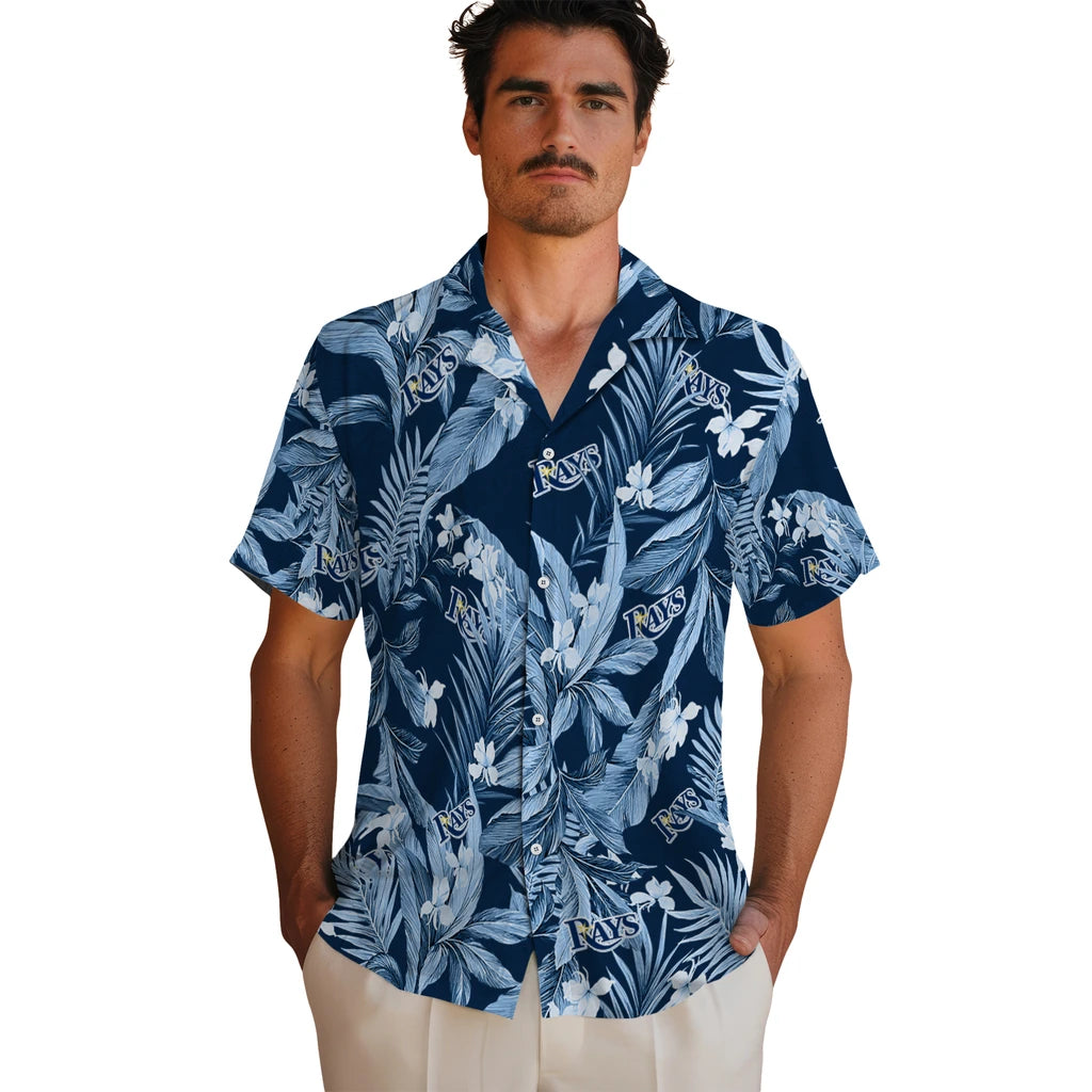 Tampa Bay Rays Hawaiian Shirt - Palm Leaves | Moonbestprint