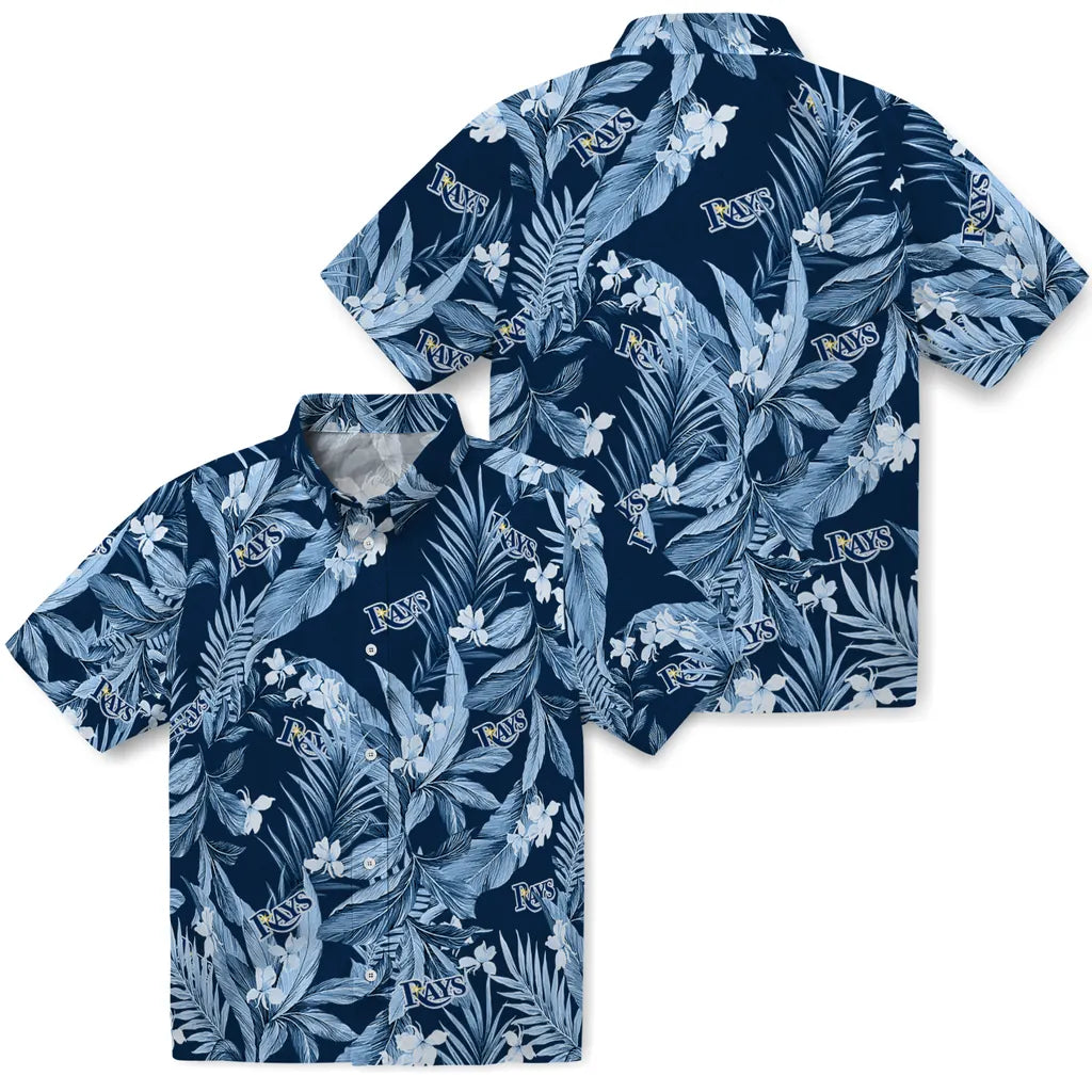 Tampa Bay Rays Hawaiian Shirt - Palm Leaves | Moonbestprint