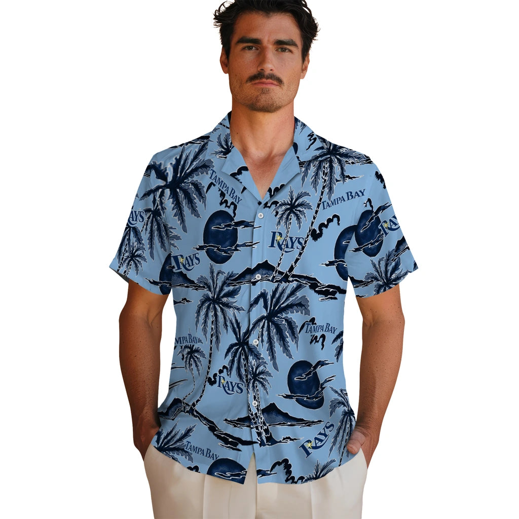 Tampa Bay Rays Hawaiian Shirt - Palm Sunset | Moonbestprint