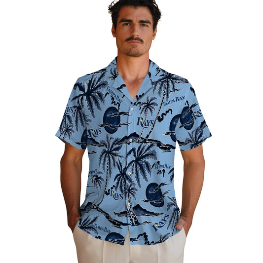 Tampa Bay Rays Hawaiian Shirt - Palm Sunset | Moonbestprint