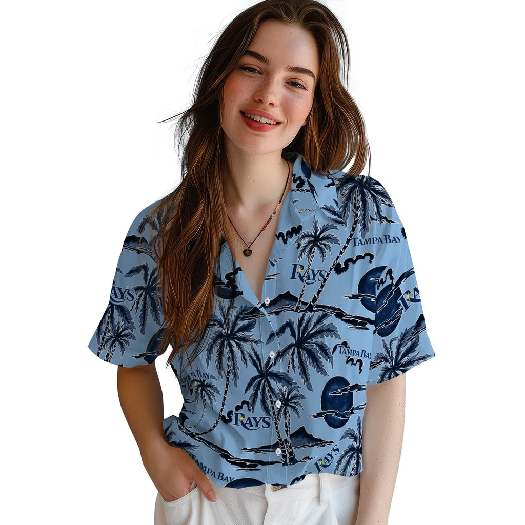 Tampa Bay Rays Hawaiian Shirt - Palm Sunset | Moonbestprint