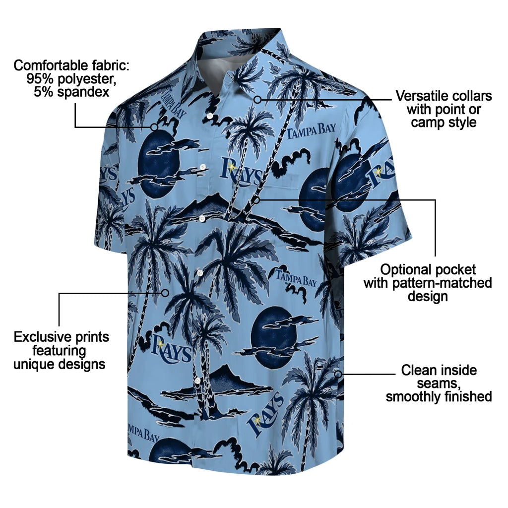 Tampa Bay Rays Hawaiian Shirt - Palm Sunset | Moonbestprint