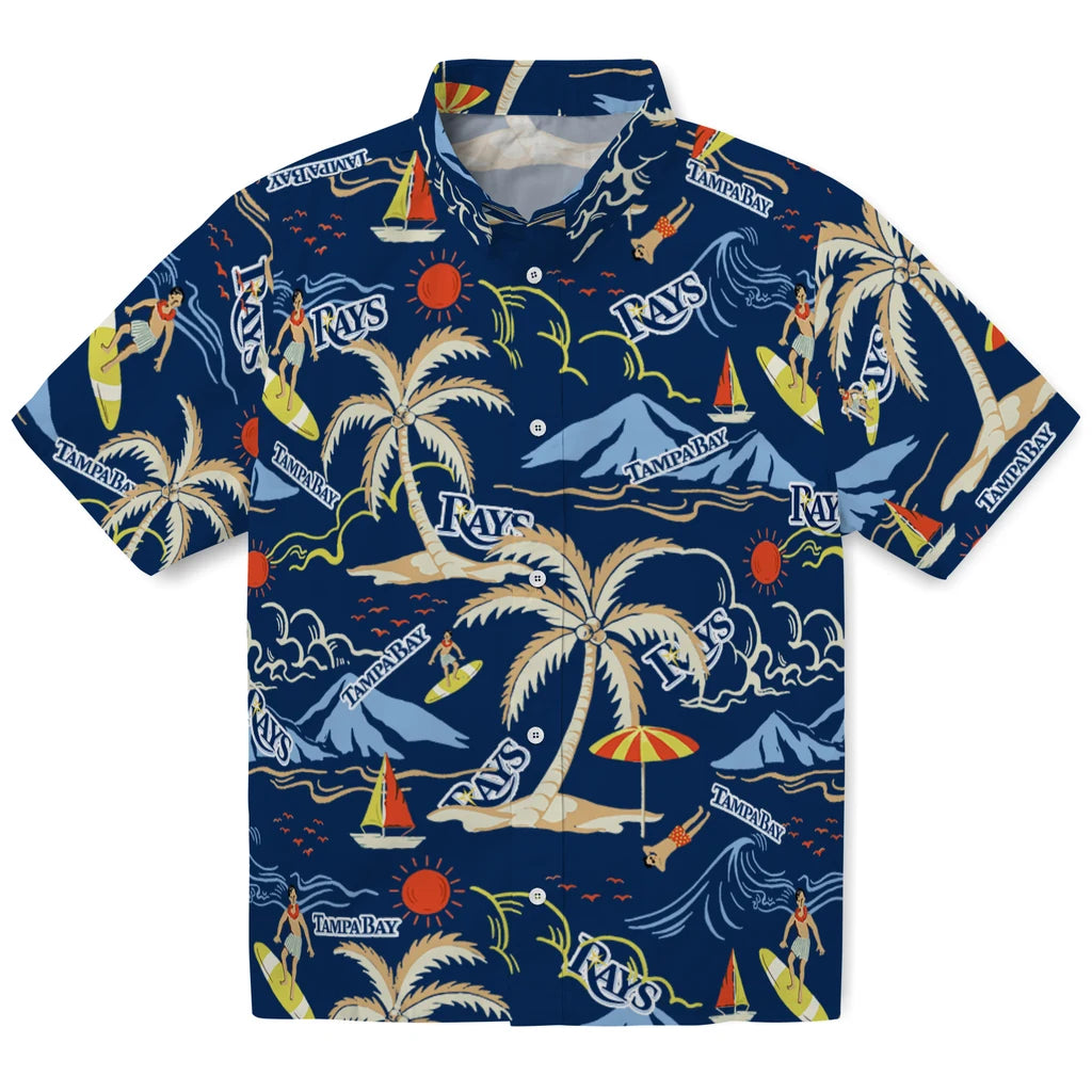 Tampa Bay Rays Hawaiian Shirt - Palm Tree Island | Moonbestprint