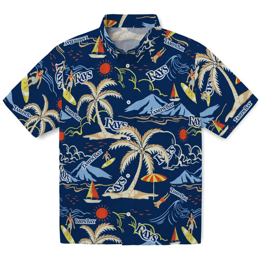 Tampa Bay Rays Hawaiian Shirt - Palm Tree Island | Moonbestprint