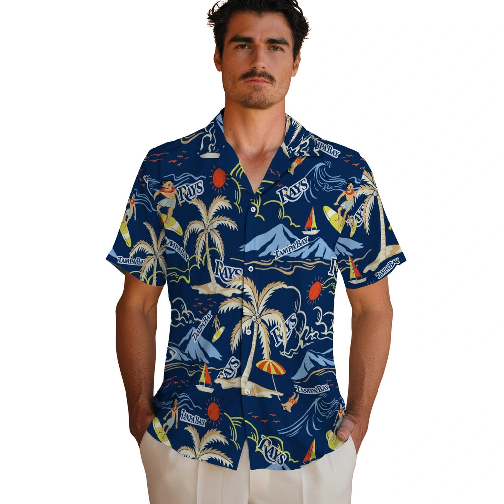 Tampa Bay Rays Hawaiian Shirt - Palm Tree Island | Moonbestprint