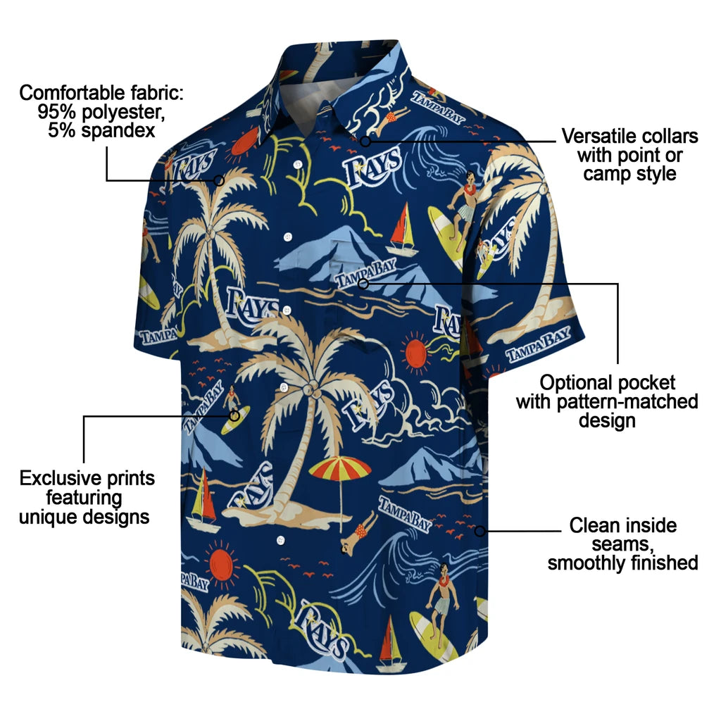 Tampa Bay Rays Hawaiian Shirt - Palm Tree Island | Moonbestprint