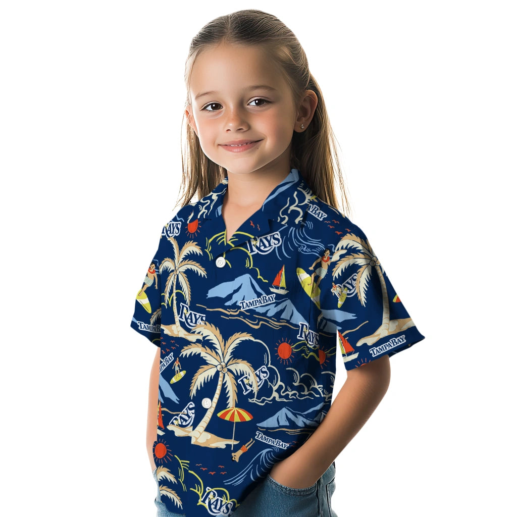 Tampa Bay Rays Hawaiian Shirt - Palm Tree Island | Moonbestprint