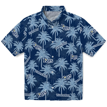 Tampa Bay Rays Hawaiian Shirt - Palm Tree Motif | Moonbestprint