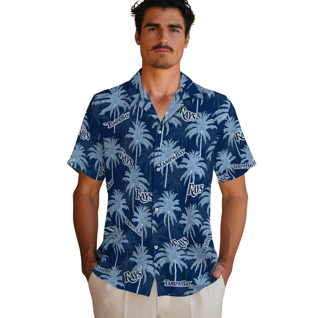 Tampa Bay Rays Hawaiian Shirt - Palm Tree Motif | Moonbestprint