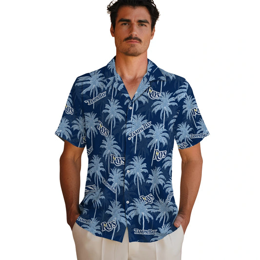 Tampa Bay Rays Hawaiian Shirt - Palm Tree Motif | Moonbestprint