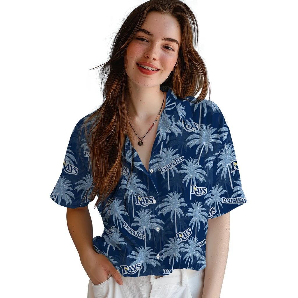 Tampa Bay Rays Hawaiian Shirt - Palm Tree Motif | Moonbestprint