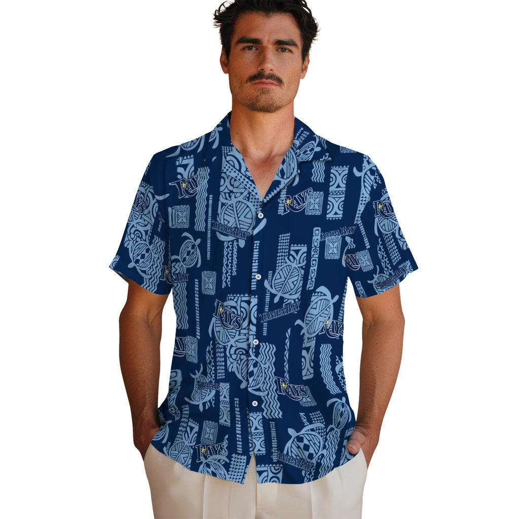 Tampa Bay Rays Hawaiian Shirt - Turtle Lines | Moonbestprint