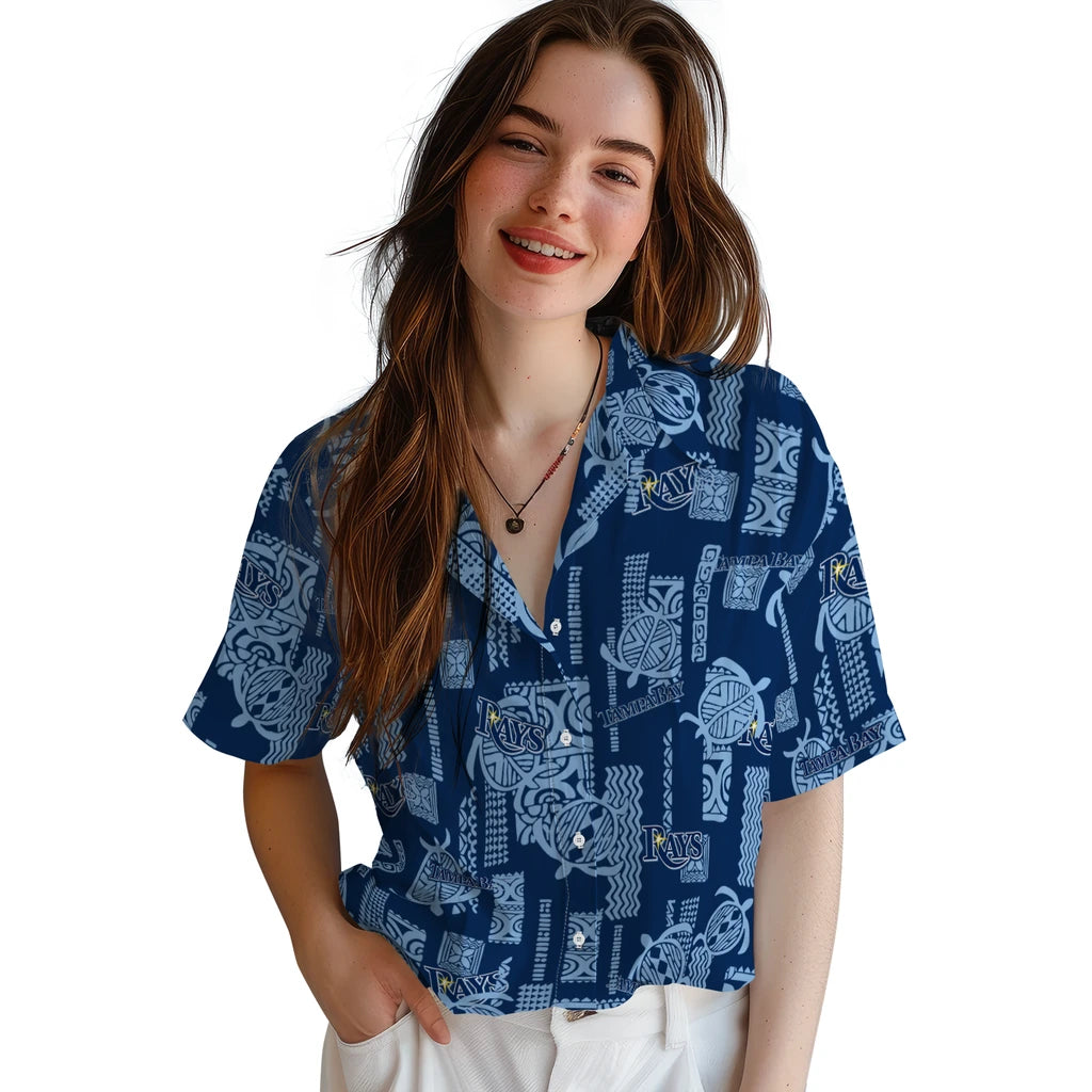 Tampa Bay Rays Hawaiian Shirt - Turtle Lines | Moonbestprint
