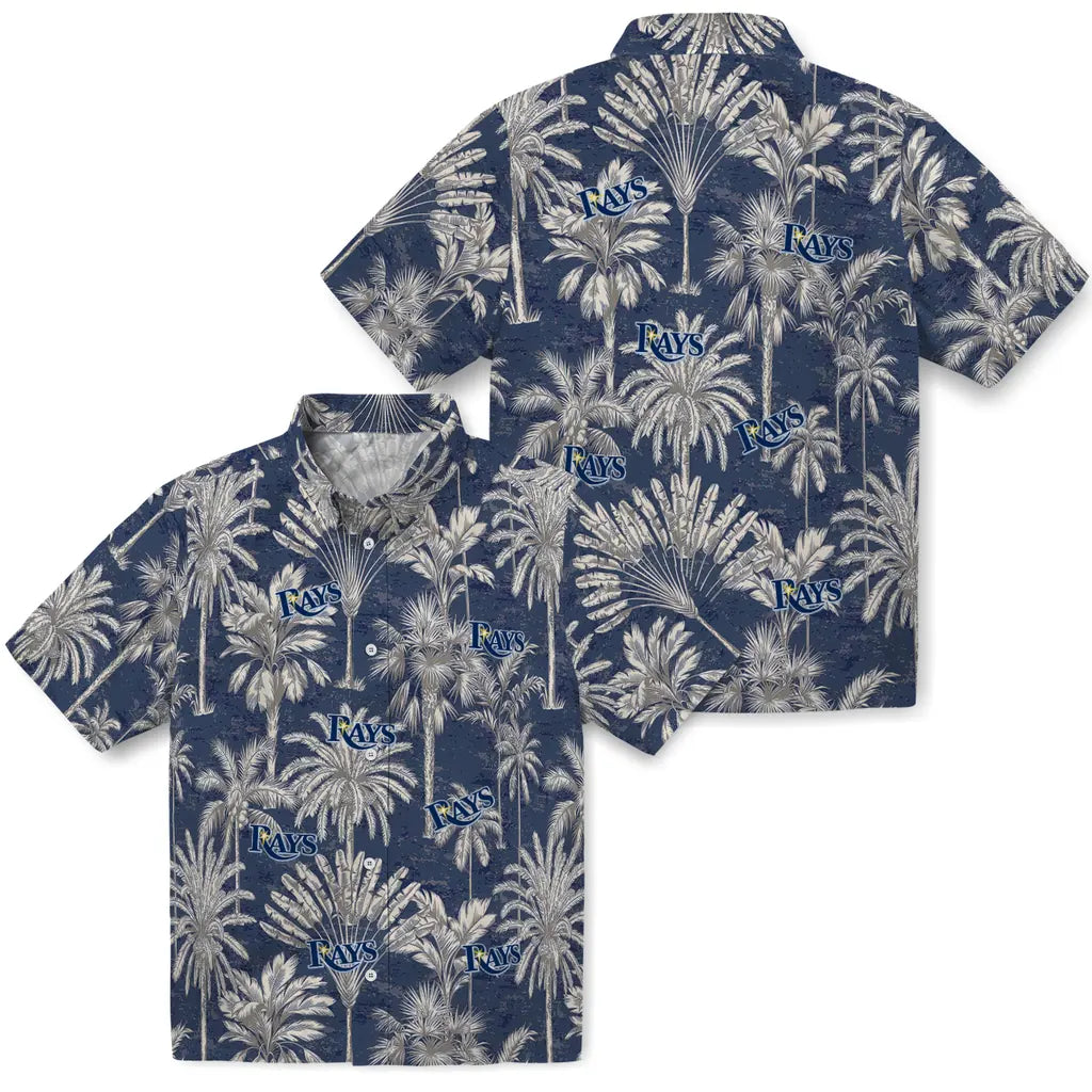 Tampa Bay Rays Hawaiian Shirt - Vintage Palm Tree | Moonbestprint