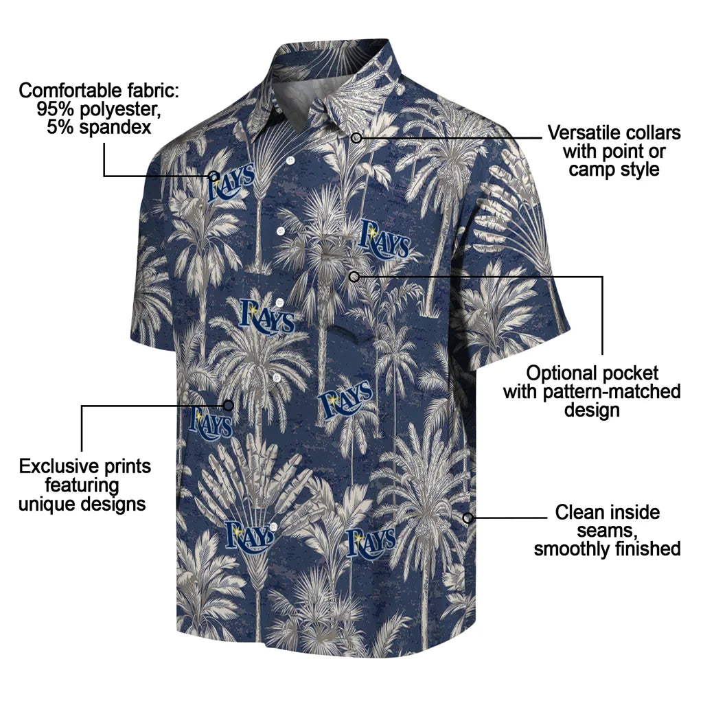 Tampa Bay Rays Hawaiian Shirt - Vintage Palm Tree | Moonbestprint