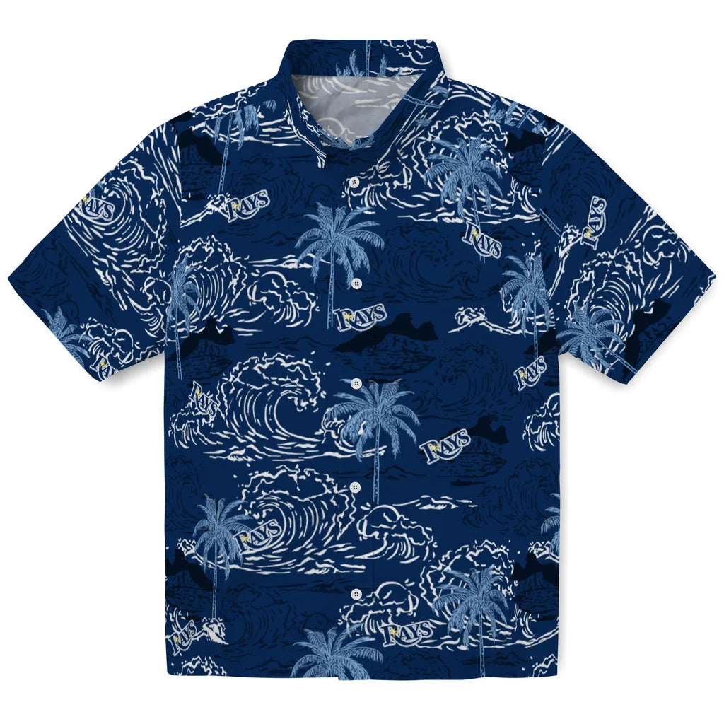 Tampa Bay Rays Hawaiian Shirt - Wave Palm | Moonbestprint