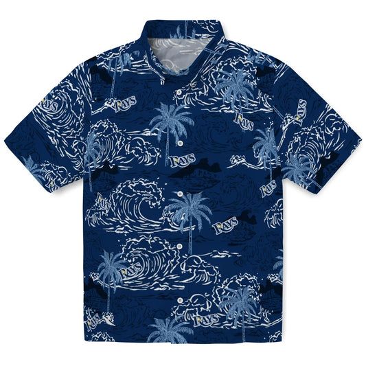 Tampa Bay Rays Hawaiian Shirt - Wave Palm | Moonbestprint