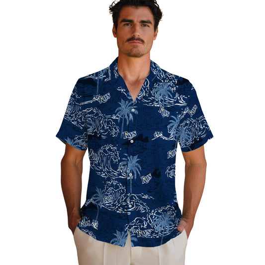 Tampa Bay Rays Hawaiian Shirt - Wave Palm | Moonbestprint