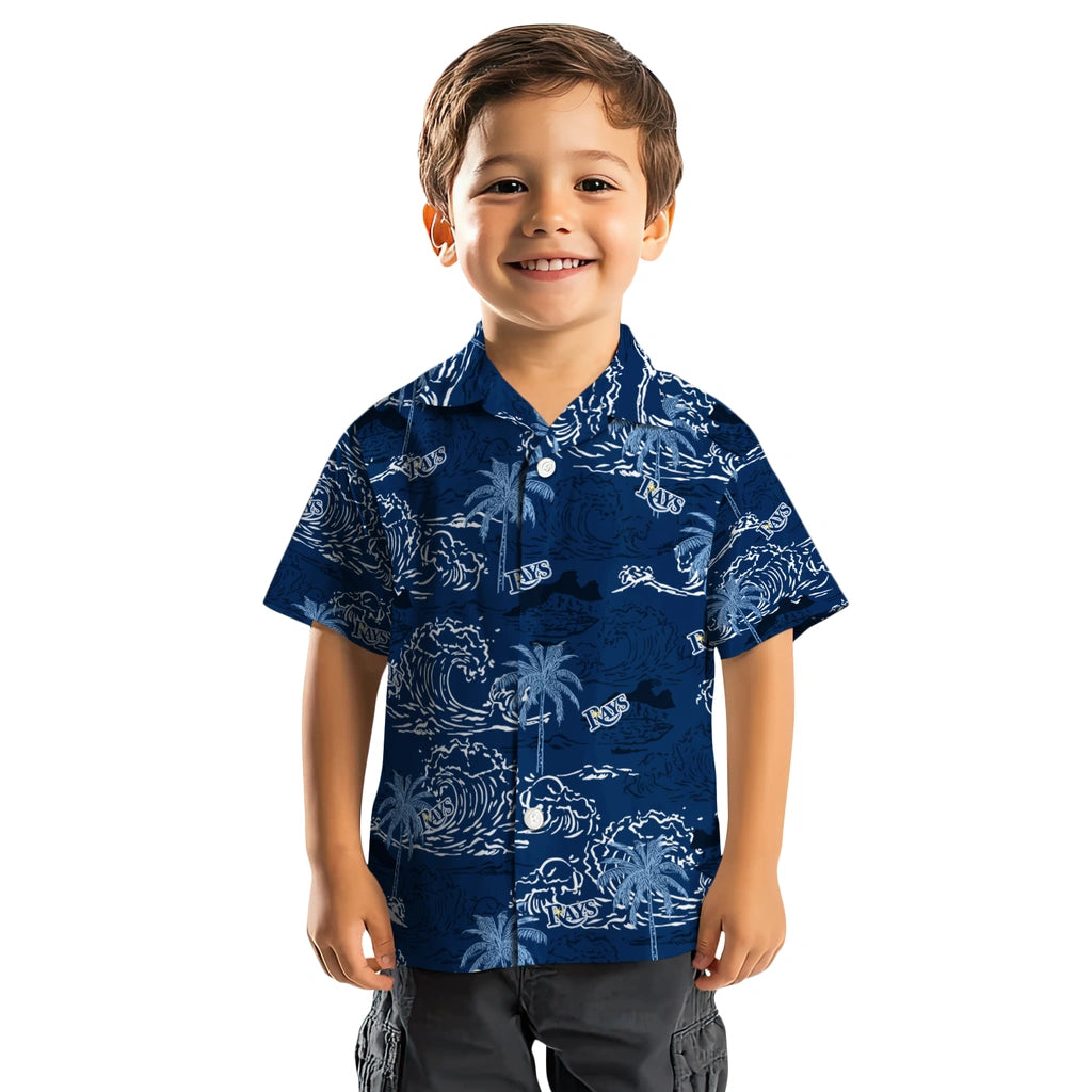 Tampa Bay Rays Hawaiian Shirt - Wave Palm | Moonbestprint