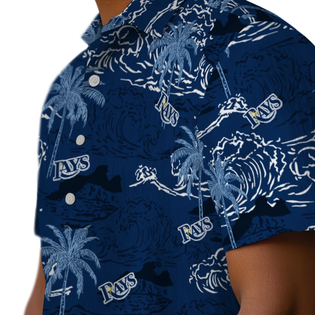 Tampa Bay Rays Hawaiian Shirt - Wave Palm | Moonbestprint