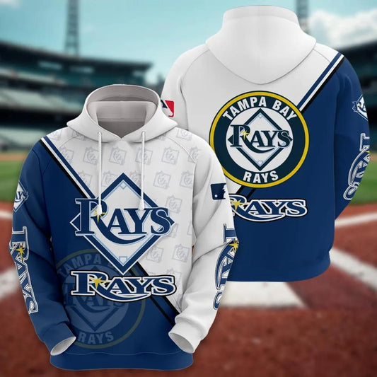 Tampa Bay Rays Logo 3D MLB All Over Print Hoodie -Moonbestprint