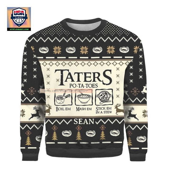 Taters Black Merry Christmas 2022 3D Sweater ? Usalast