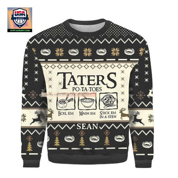 Taters Black Merry Christmas 2022 3D Sweater ? Usalast