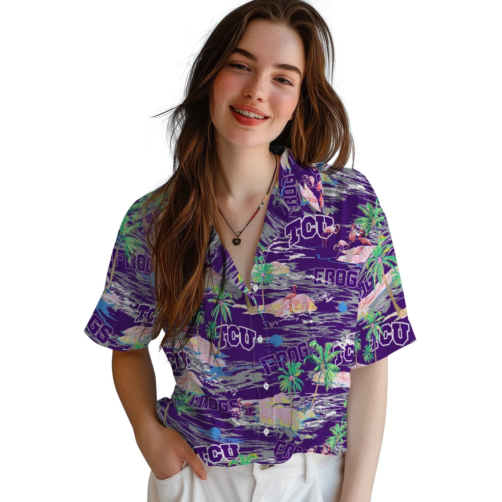 TCU Horned Frogs Flamingo Retreat 2026 Hawaiian Shirt – Moonbestprint