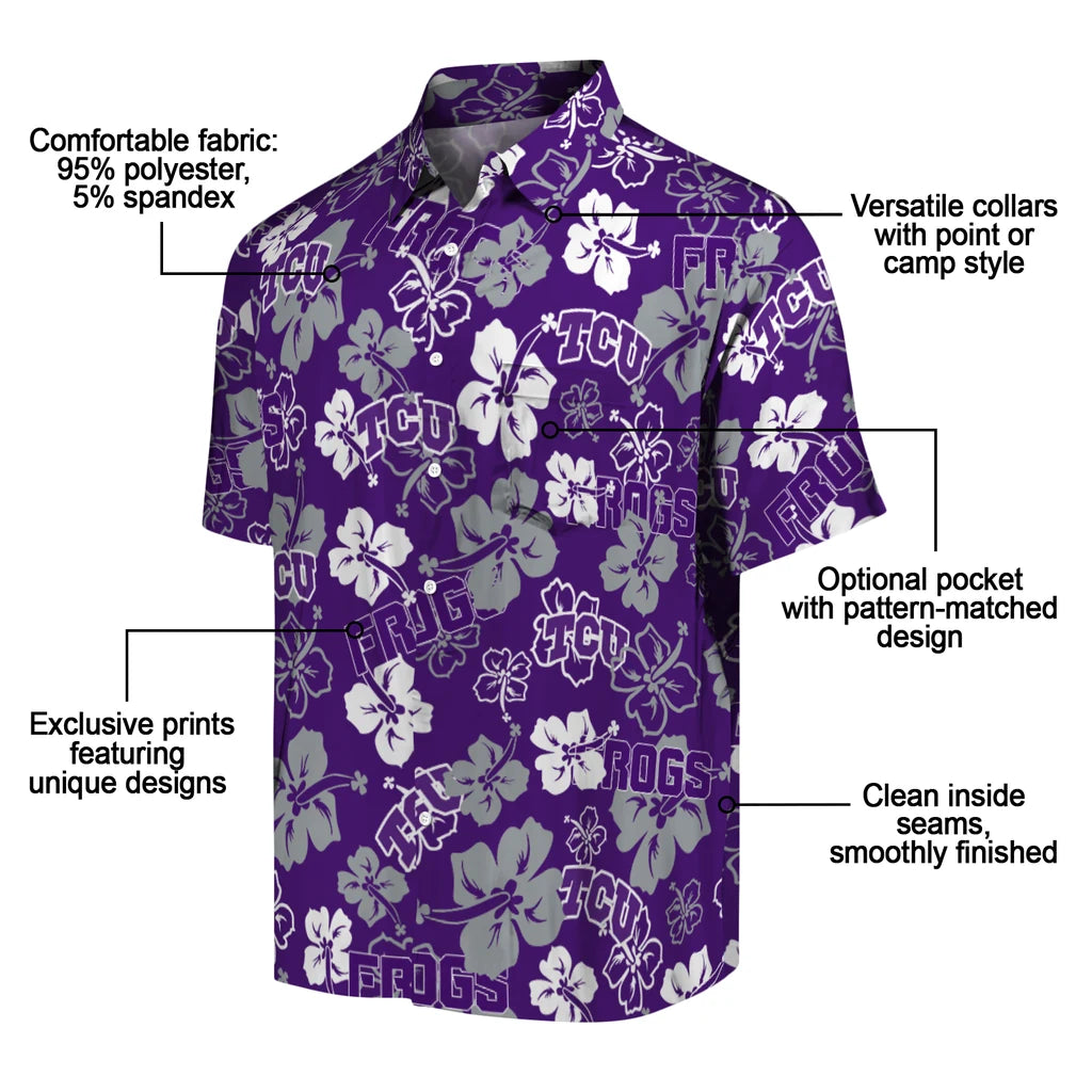 TCU Horned Frogs Hibiscus Bloom Hawaiian Shirt – Moonbestprint