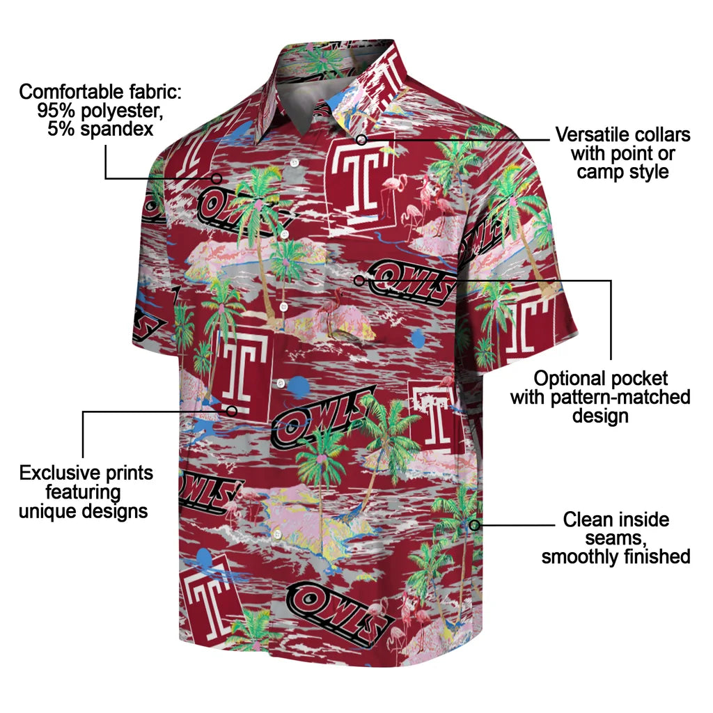 Temple Owls Flamingo Retreat 2026 Hawaiian Shirt – Moonbestprint