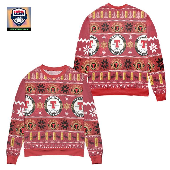 Tennents 1985 Centenary Lager Ugly Christmas Sweater ? Red ? Usalast