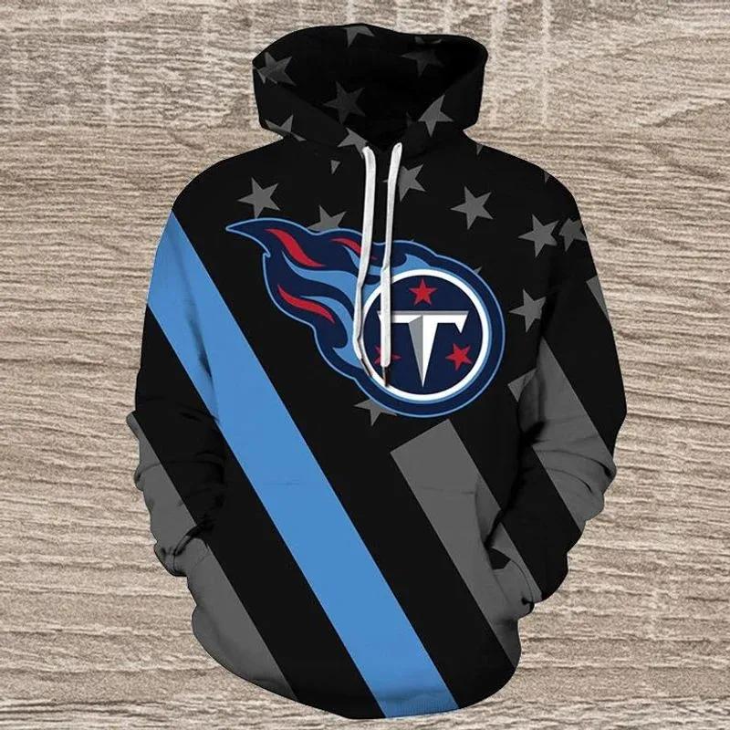 Tennessee Titans American Flag Balck NFL 3D All Over Print Hoodie -Moonbestprint