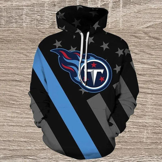Tennessee Titans American Flag Balck NFL 3D All Over Print Hoodie -Moonbestprint