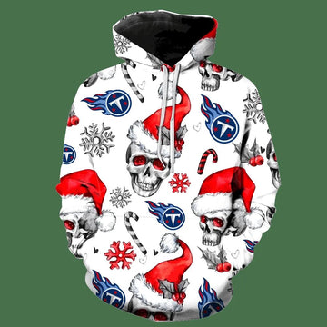 Tennessee Titans Christmas Skull NFL 3D All Over Print Hoodie -Moonbestprint
