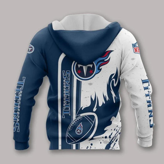 Tennessee Titans Fire Ball NFL 3D All Over Print Hoodie -Moonbestprint