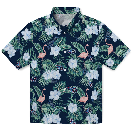 Tennessee Titans Hawaiian Shirt - Flamingo and Hibiscus | Moonbestprint