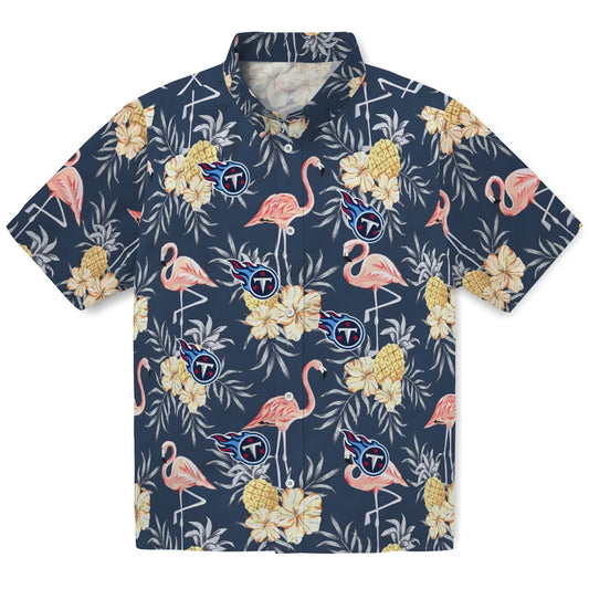 Tennessee Titans Hawaiian Shirt - Flamingo Hibiscus | Moonbestprint