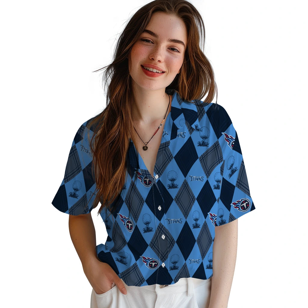 Tennessee Titans Hawaiian Shirt - Golfing Plaid | Moonbestprint