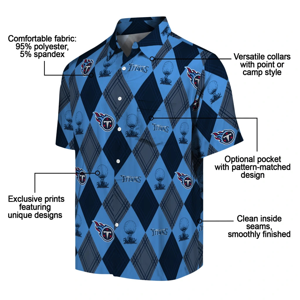 Tennessee Titans Hawaiian Shirt - Golfing Plaid | Moonbestprint
